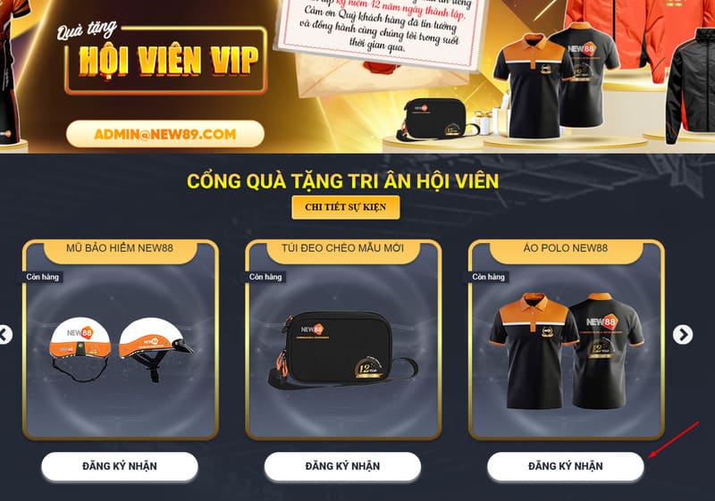 Chọn ngay món quà yêu thích theo từng cấp bậc VIP